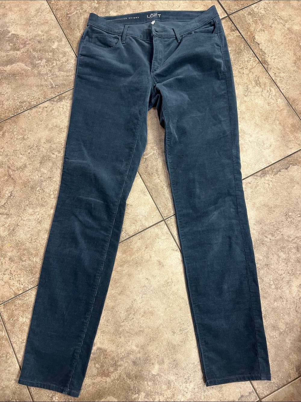 LOFT Women's bluish gray Skinny Corduroy Pants sz 4/27